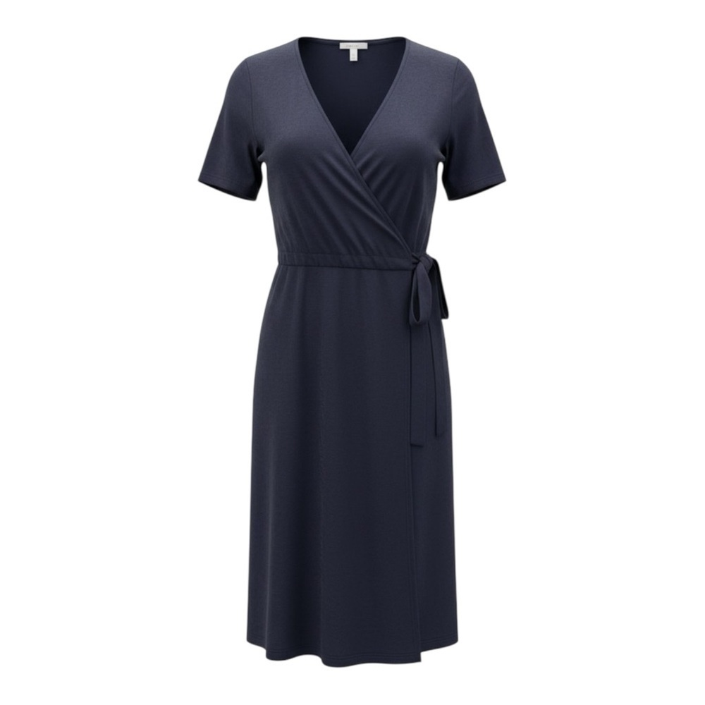 Lands' End Classic black Midi Wrap Dress